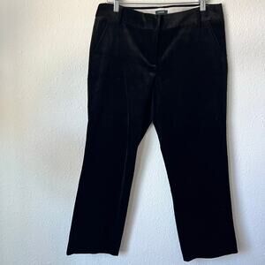 J. Crew Women's Black Velvet City Fit Straight Leg Career Trouser Pants Size 8